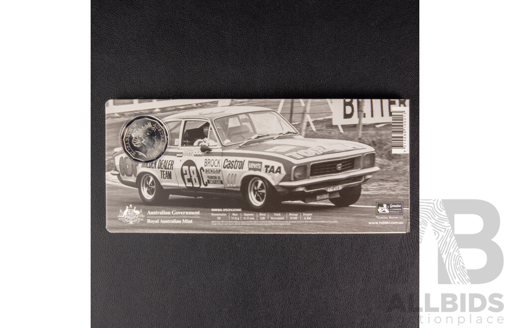 Australian RAM 2018 Six Coloured Fifty Cent Coin Set, Holden High Octane, Australia's Motor Sport Legends