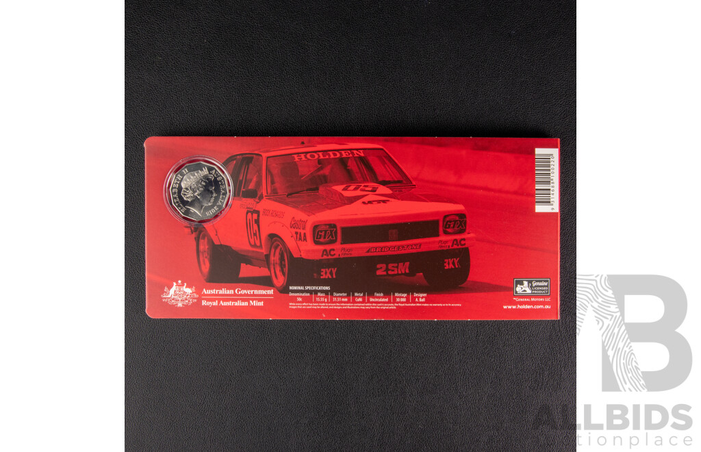 Australian RAM 2018 Six Coloured Fifty Cent Coin Set, Holden High Octane, Australia's Motor Sport Legends