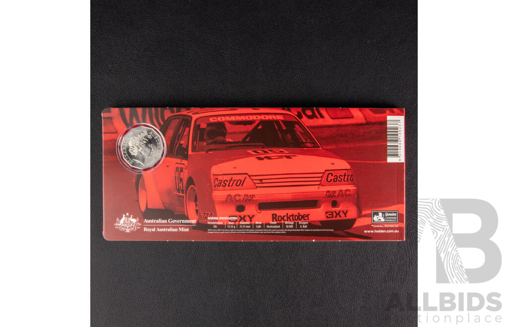 Australian RAM 2018 Six Coloured Fifty Cent Coin Set, Holden High Octane, Australia's Motor Sport Legends