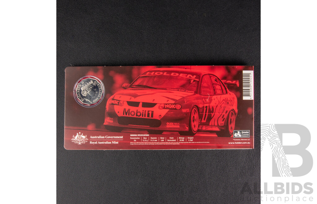 Australian RAM 2018 Six Coloured Fifty Cent Coin Set, Holden High Octane, Australia's Motor Sport Legends