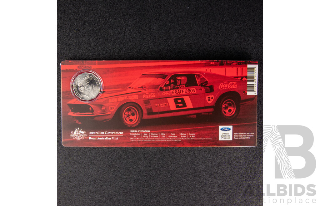 Australian RAM 2018 Six Coloured Fifty Cent Coin Set, Ford High Octane, Australia's Motor Sport Legends