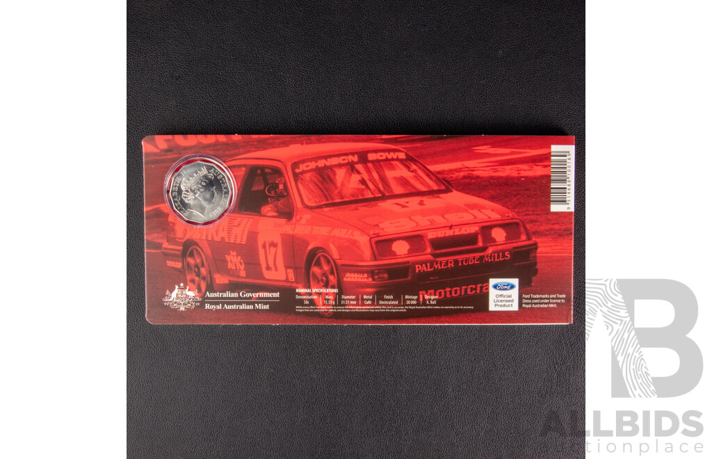 Australian RAM 2018 Six Coloured Fifty Cent Coin Set, Ford High Octane, Australia's Motor Sport Legends