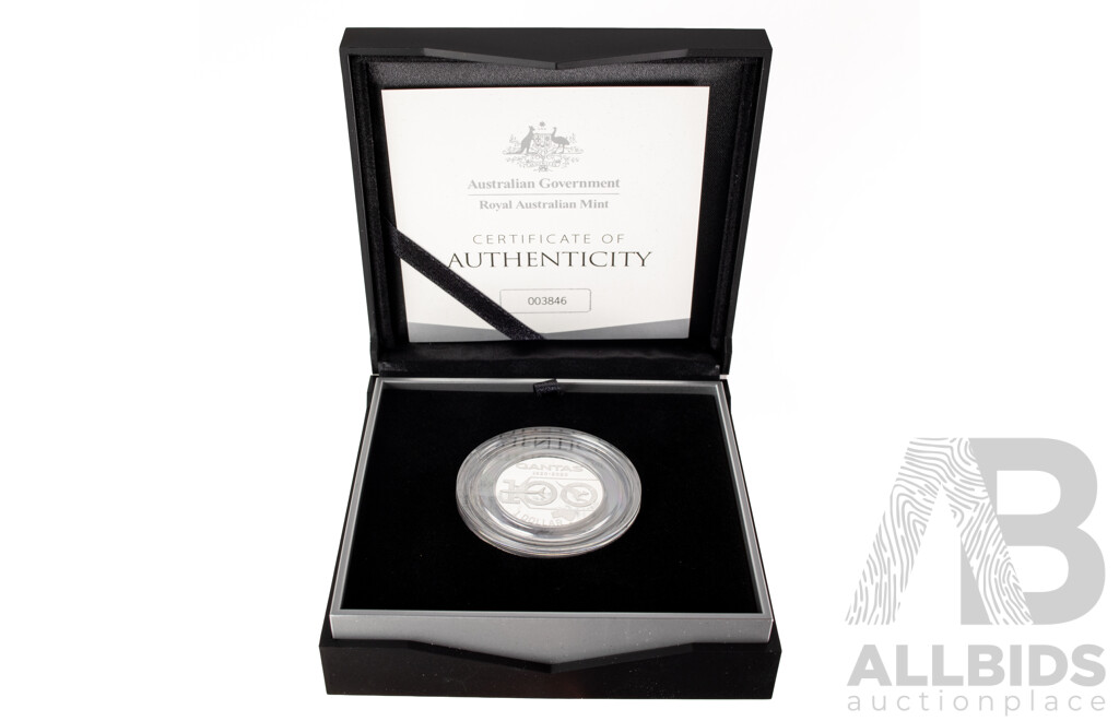 Australian RAM 2020 Silver Proof One Dollar Coin, Qantas Centenary Celebrating One Hundred Years 1920-2020 .999