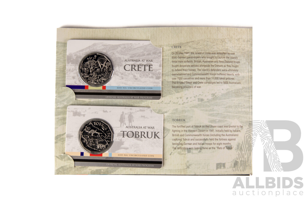 Australia RAM 2014-2018 Australia at War Eighteen Commemorative Fifty Cent Coin Boxed Set