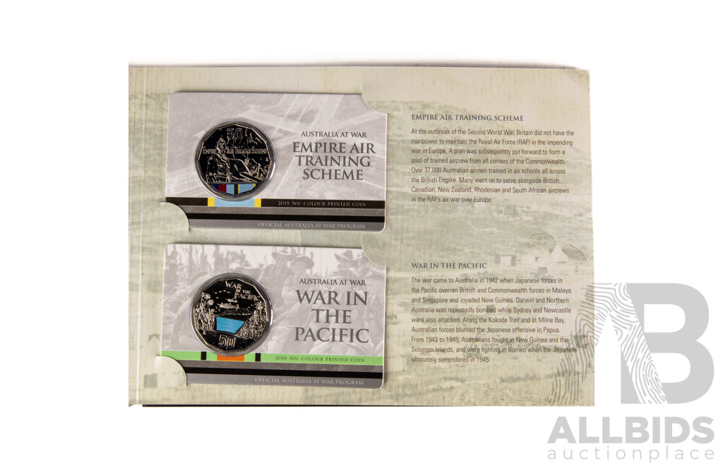 Australia RAM 2014-2018 Australia at War Eighteen Commemorative Fifty Cent Coin Boxed Set