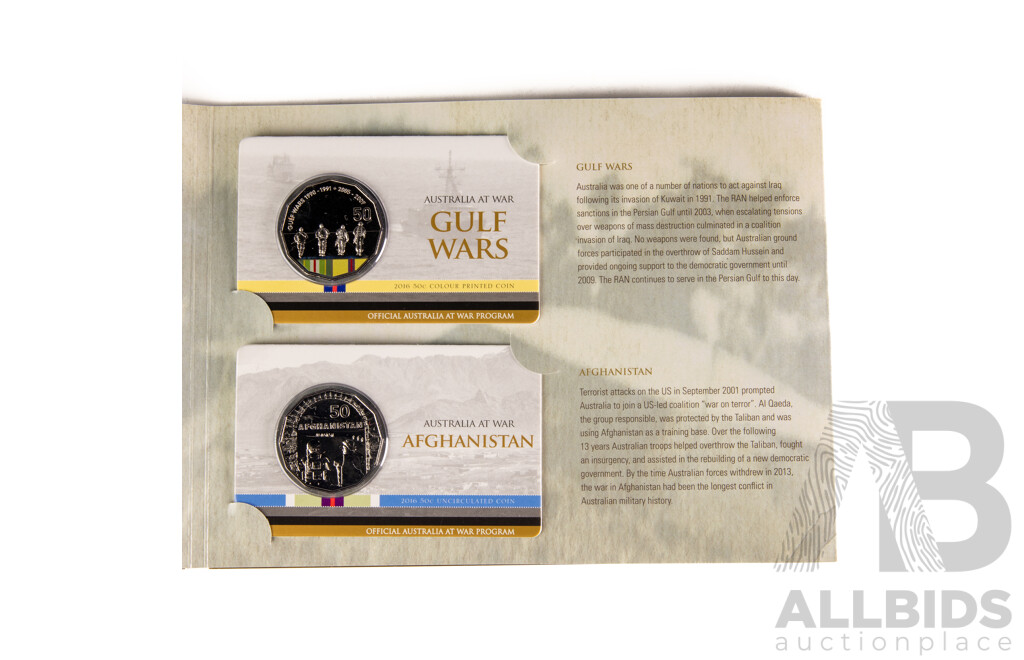 Australia RAM 2014-2018 Australia at War Eighteen Commemorative Fifty Cent Coin Boxed Set