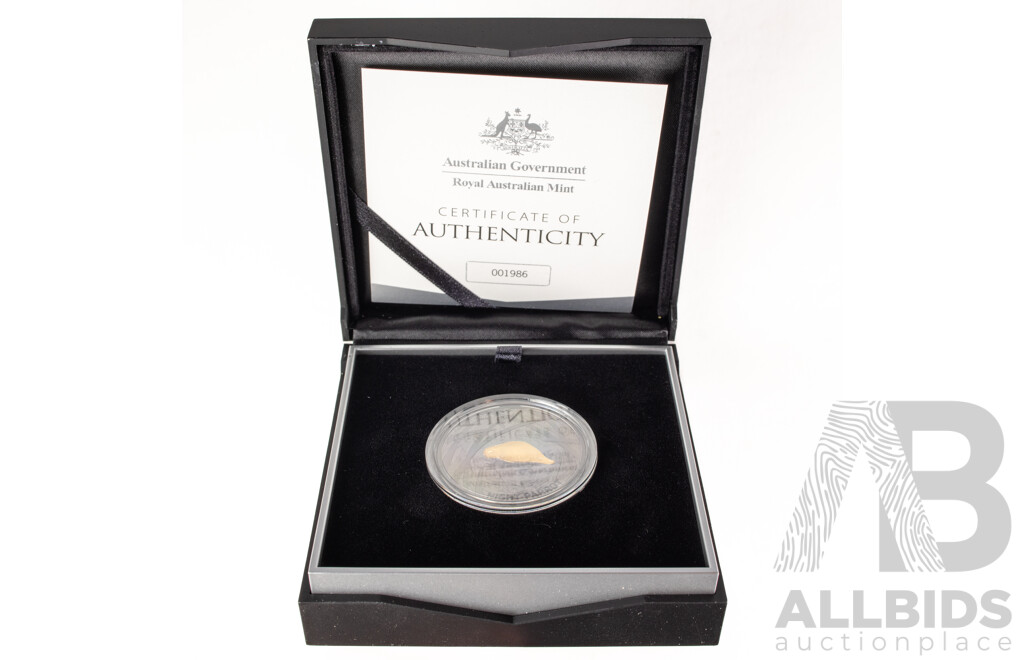 Australian RAM 2019 Commemorative Five Dollar Plated Silver Proof Coin, Echoes of Australian Fauna - Night Parrot .999