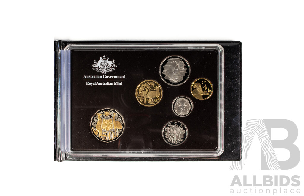 Australian RAM 2012 Six Proof Coin Set, Special Edition Including Selectively Gold Plated Fifty Cent Coin