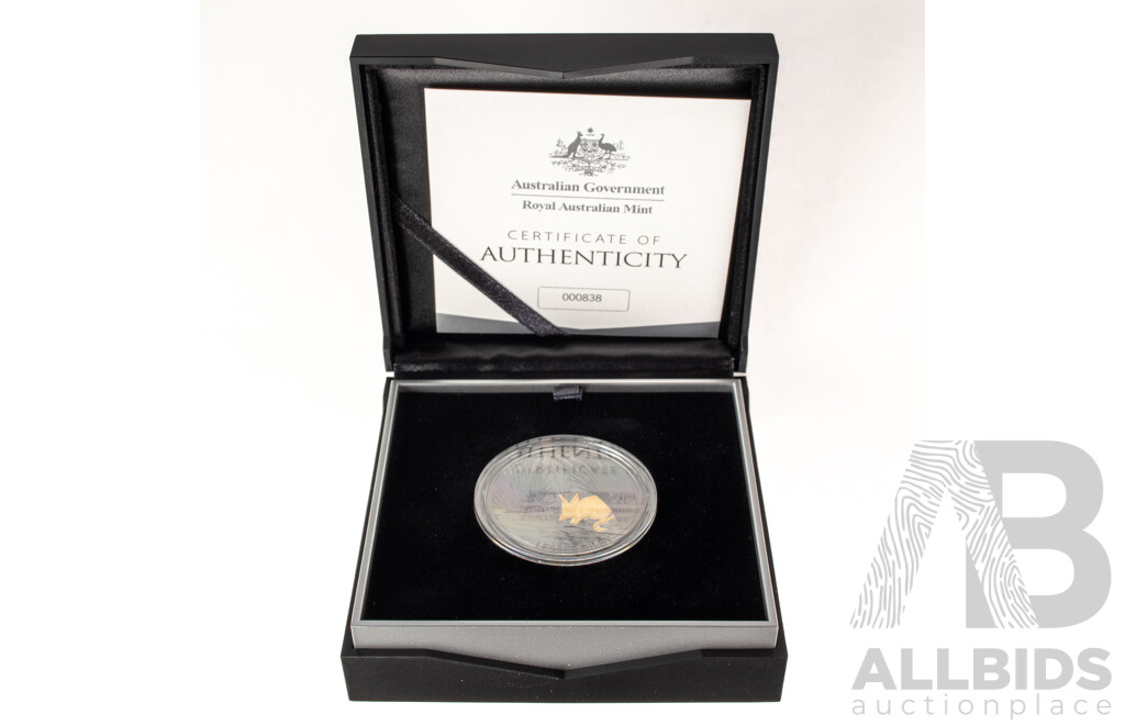 Australian RAM 2019 Commemorative Five Dollar Plated Silver Proof Coin, Echoes of Australian Fauna - Lesser Bilby .999
