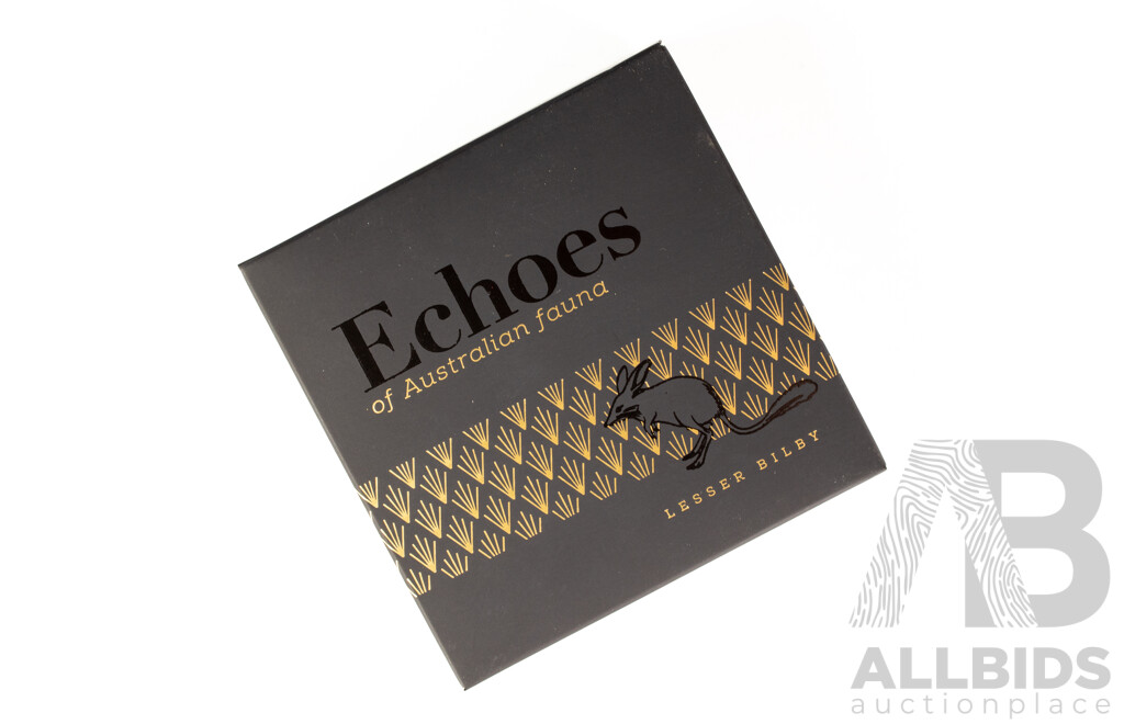 Australian RAM 2019 Commemorative Five Dollar Plated Silver Proof Coin, Echoes of Australian Fauna - Lesser Bilby .999
