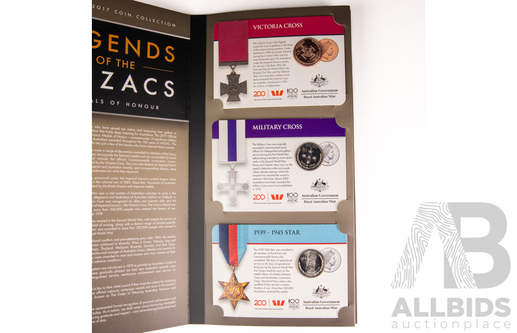 Australian RAM 2017 Fourteen Coin Set, Legends of the ANZACS