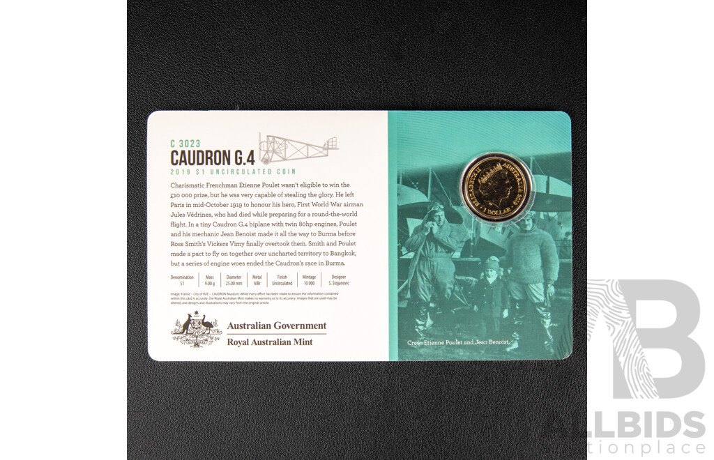 Australian RAM 2019 Eight Commemorative One Dollar Coin Collection, Centenary of the Great Air Race