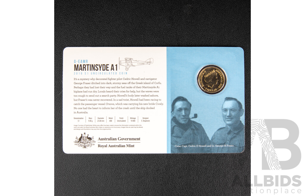 Australian RAM 2019 Eight Commemorative One Dollar Coin Collection, Centenary of the Great Air Race