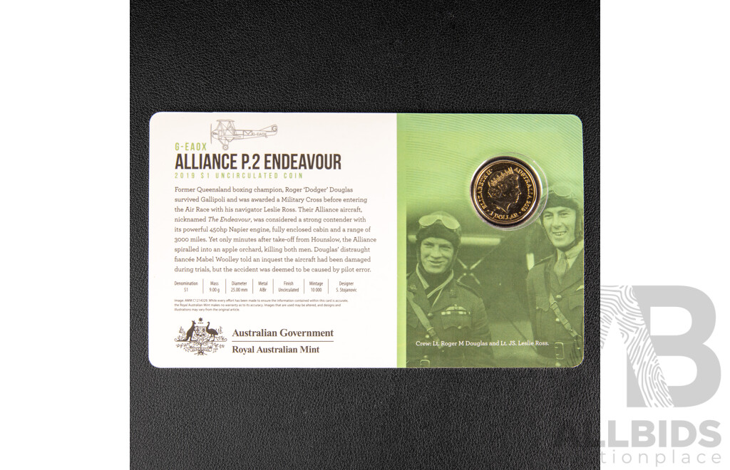 Australian RAM 2019 Eight Commemorative One Dollar Coin Collection, Centenary of the Great Air Race