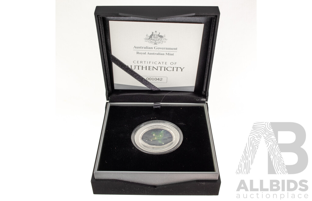 Australian RAM 2016 Silver Proof Domed and Coloured Five Dollar Coin, Northern Sky Cygnus .999