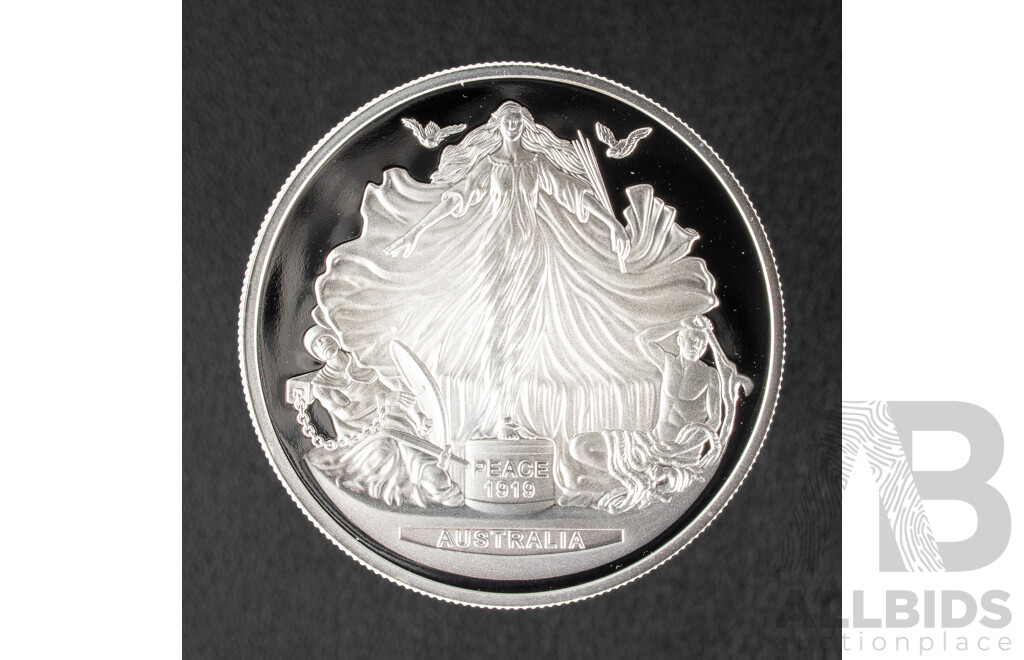 Australian RAM 2019 Silver Five Dollar Proof Coin, Treaty of Versailles 1919-2019 .999