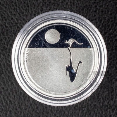 Australian RAM 2018 Silver Proof One Dollar Coin, Kangaroo at Sunset .999