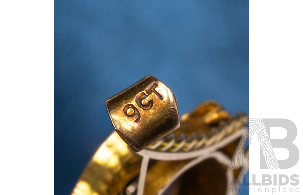 Vintage 9ct Yellow Gold Oval Opal Pendant and 9ct 3-Tone Dolphin Pendant with Pearl - 3.79gms