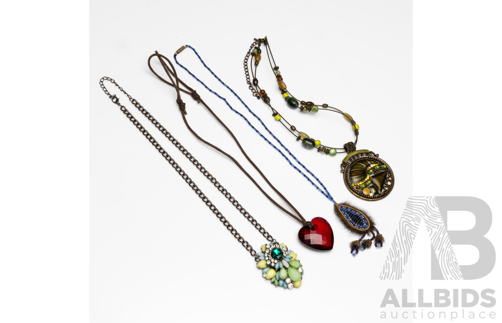 Collection of Vintage and Ethnic Necklaces - Lot of 4