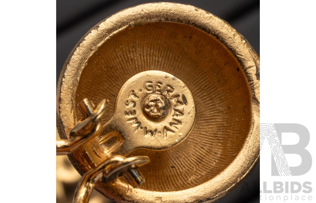 925 Sterling Silver Wave Ring and Gold Tone Clip-on Earrings - Size S