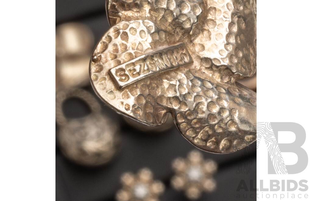 925 Sterling Silver Assorted Earrings Bundle. Lot of 8 Pairs - 37.71gms