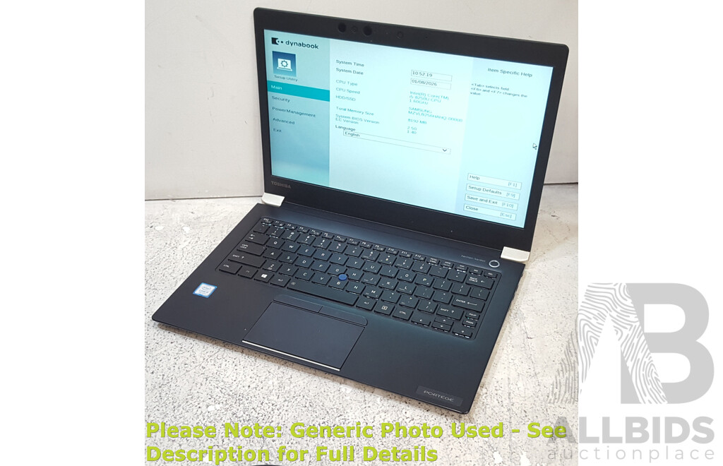 Toshiba Dynabook Portege (X30-E) Intel Core i5 (8250U) 1.60GHz-3.40GHz 4-Core CPU 13-Inch Laptop