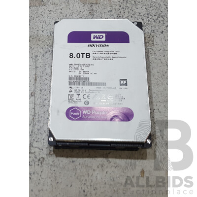WD (WD80PURX) 8TB Purple Surveillance SATA 3.5-Inch Hard Drive