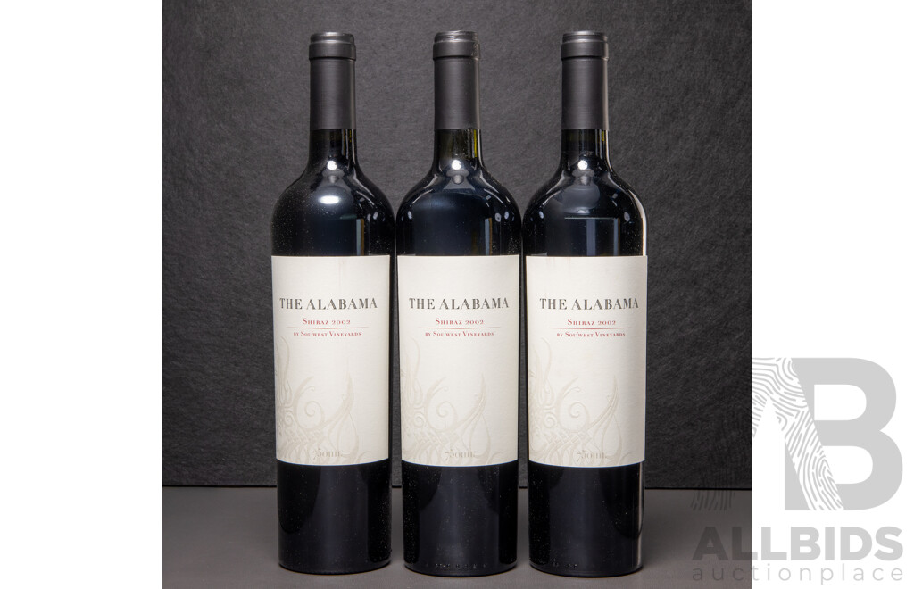 Sou'West Vinyards the Alabama Shiraz Vintage 2002 X 3