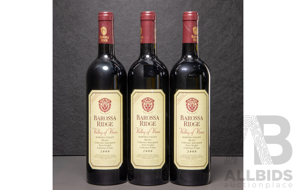 Barossa Ridge Valley of Vines Vintage 2000 X 3