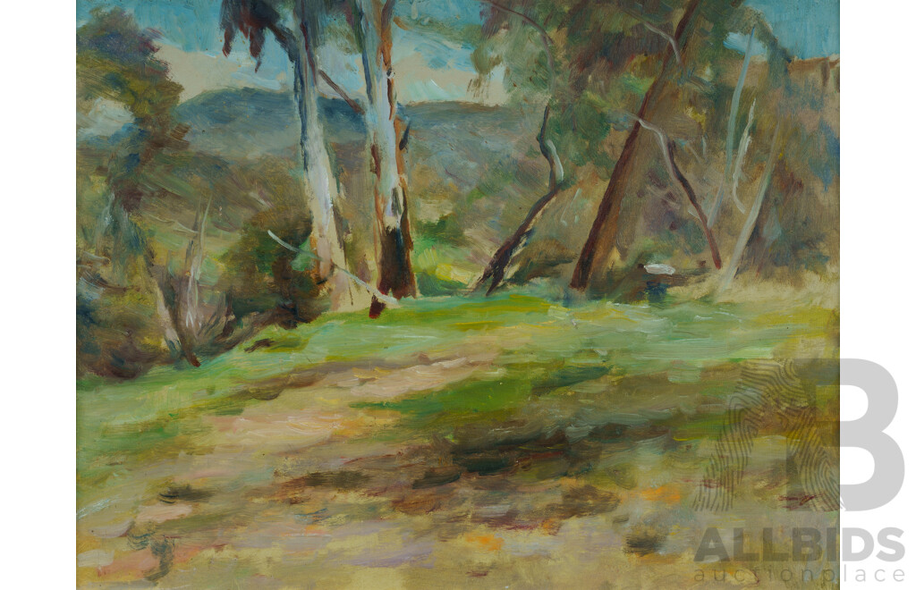 Joshua Smith, (20th Century, Australian, 1905-1995) 'A Windy Hill, South Australia,' Late 1980s, Oil on Board, 48 x 57 cm (frame)