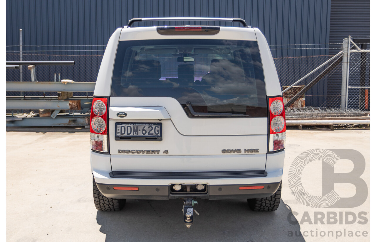 5/2012 Land Rover Discovery 4 3.0 SDV6 HSE MY12 4d Wagon Fuji White Turbo Diesel V6 3.0L - 7 Seater