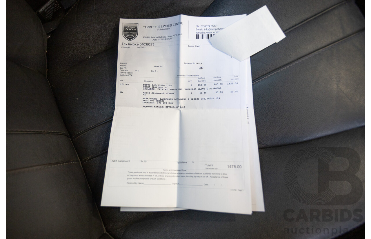 5/2012 Land Rover Discovery 4 3.0 SDV6 HSE MY12 4d Wagon Fuji White Turbo Diesel V6 3.0L - 7 Seater