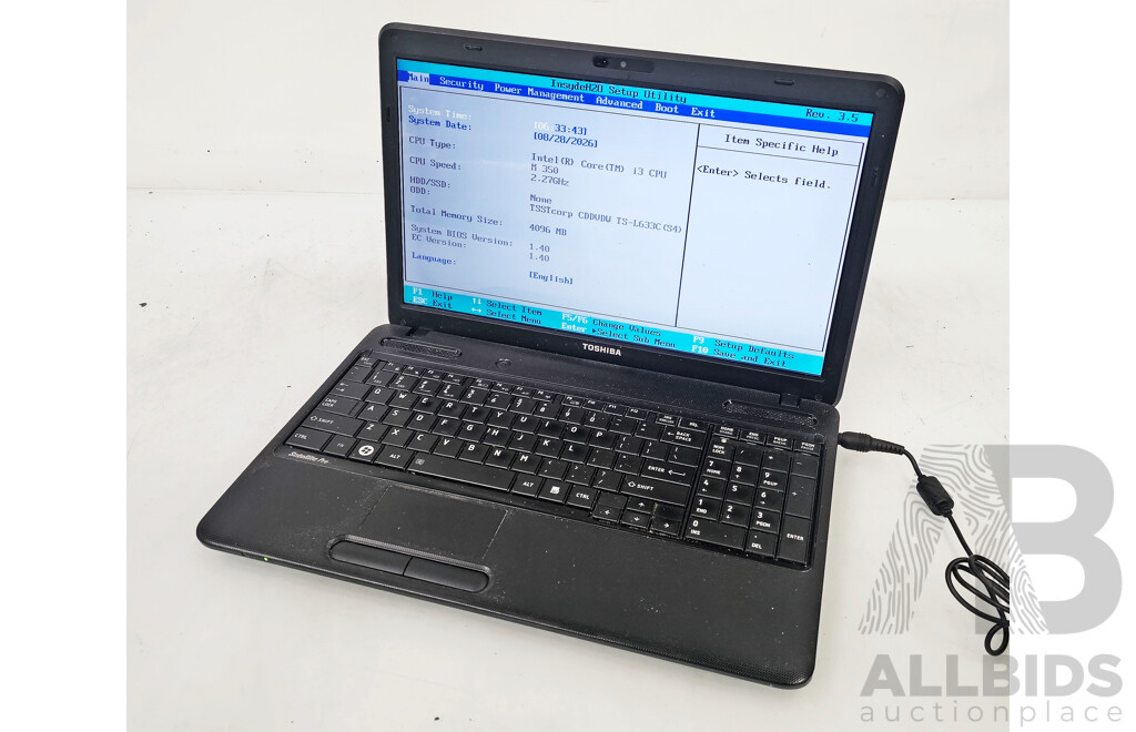 Toshiba Satellite Pro C650 Intel Core I3 (M 350) 1.33GHz-2.267GHz 4-Core CPU 15.6-Inch Laptop