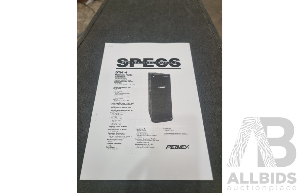 Pair of Peavey Electronics Speaker's DTH-4 & DTH218