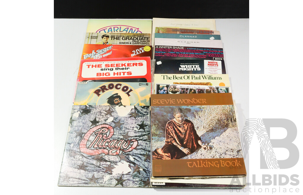 Collection of Approximately Twenty-Five Popular Music LPs Including The Seekers, Bob Seger, Simon & Garfunkel & Others