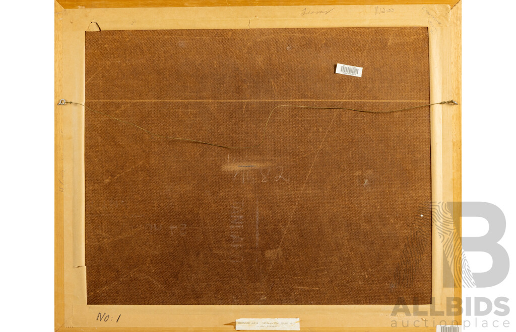 Bernard Buffett, (20th Century, French,1928-1999), Canal Boat & Tunnel (1962), Reproduction Vintage Print of Original Oil, 56 x 68 cm (frame)