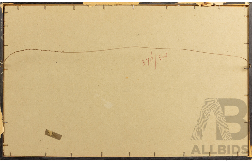 Bernard Buffett, (20th Century, French,1928-1999),  (1956), Canal St. Martin, Reproduction Vintage Print of Original Oil, 37 x 58 cm (frame)