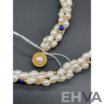 Twisted Freshwater Pearl Necklace, Bracelet & Earring Set