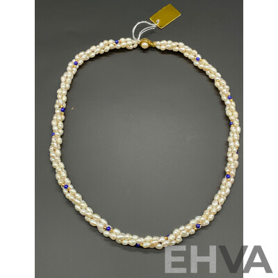 Twisted Freshwater Pearl Necklace, Bracelet & Earring Set