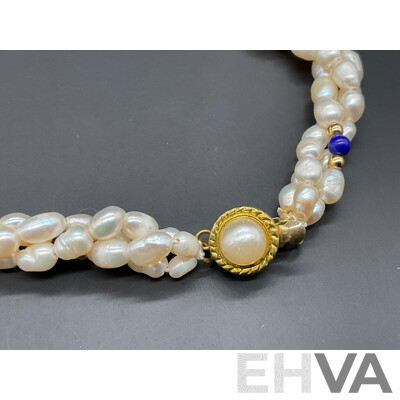 Twisted Freshwater Pearl Necklace, Bracelet & Earring Set