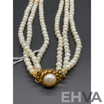 Freshwater Pearl Necklace, Bracelet & Earring Set