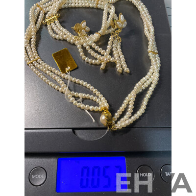 Freshwater Pearl Necklace, Bracelet & Earring Set