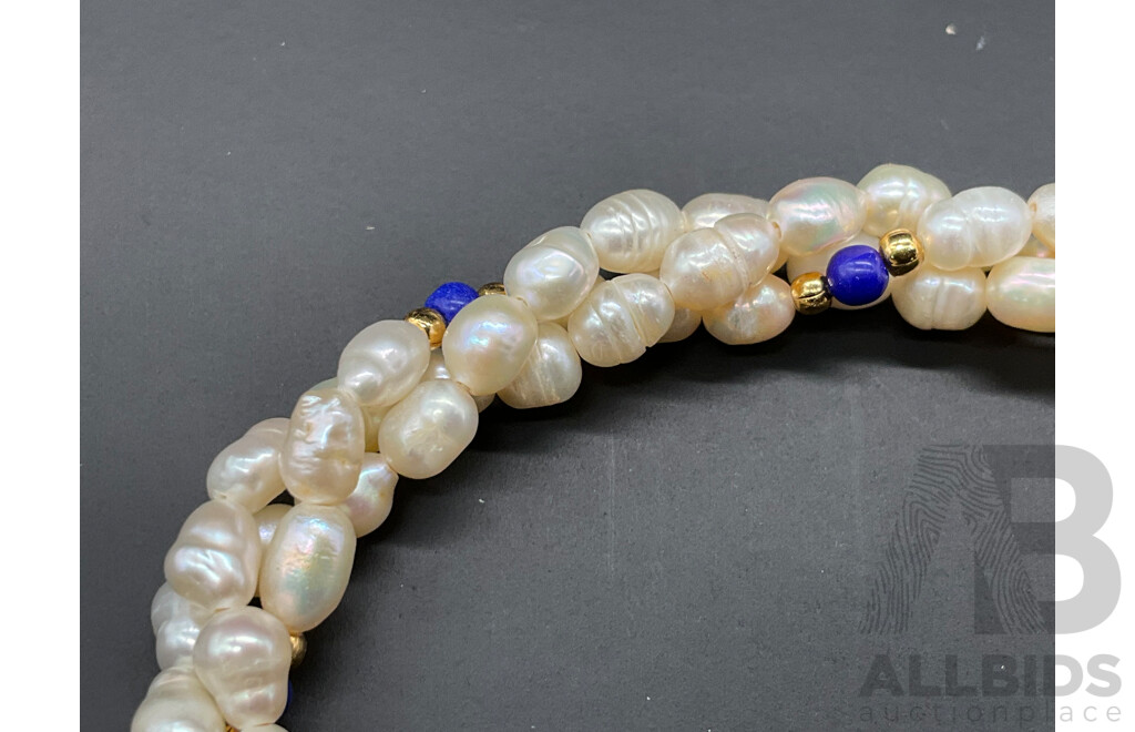 Twisted Freshwater Pearl Necklace, Bracelet & Earring Set