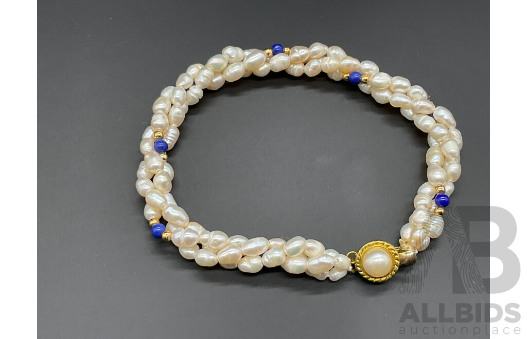 Twisted Freshwater Pearl Necklace, Bracelet & Earring Set