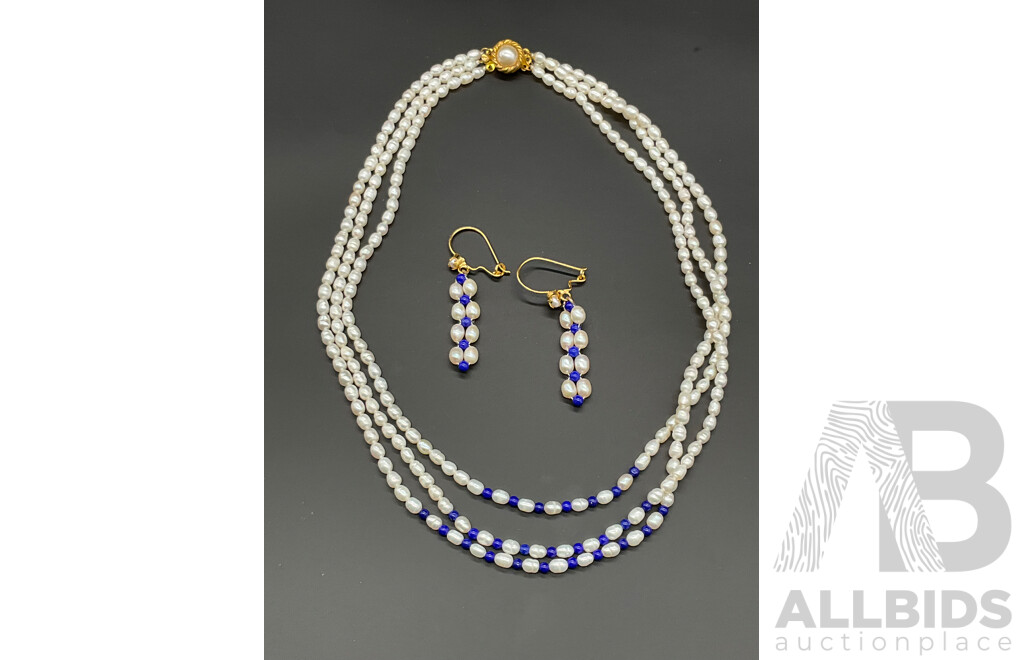 Freshwater Pearl Necklace & Earring Set