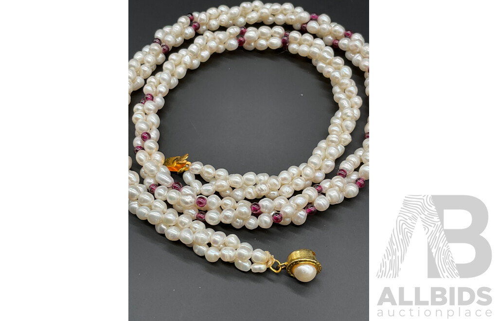 Freshwater Pearl Twisted Necklace & Earring Set