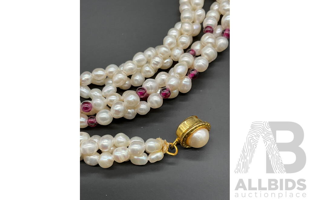 Freshwater Pearl Twisted Necklace & Earring Set