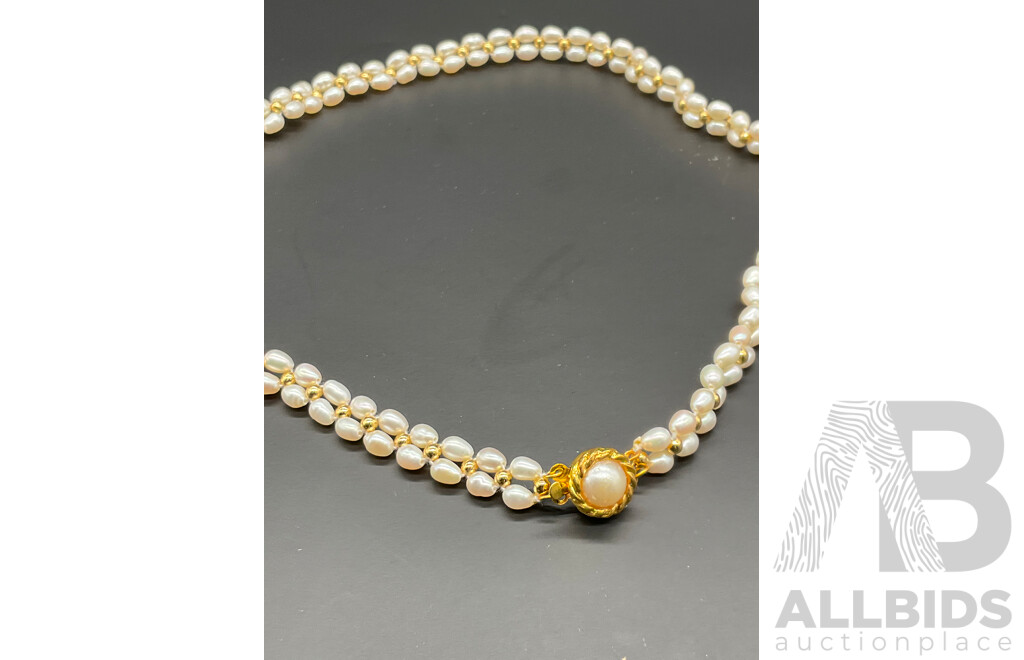 Freshwater Pearl Necklace, Bracelet & Earring Set