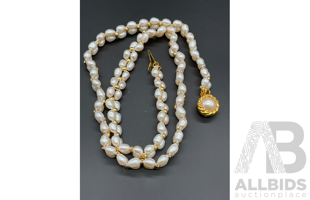 Freshwater Pearl Necklace, Bracelet & Earring Set