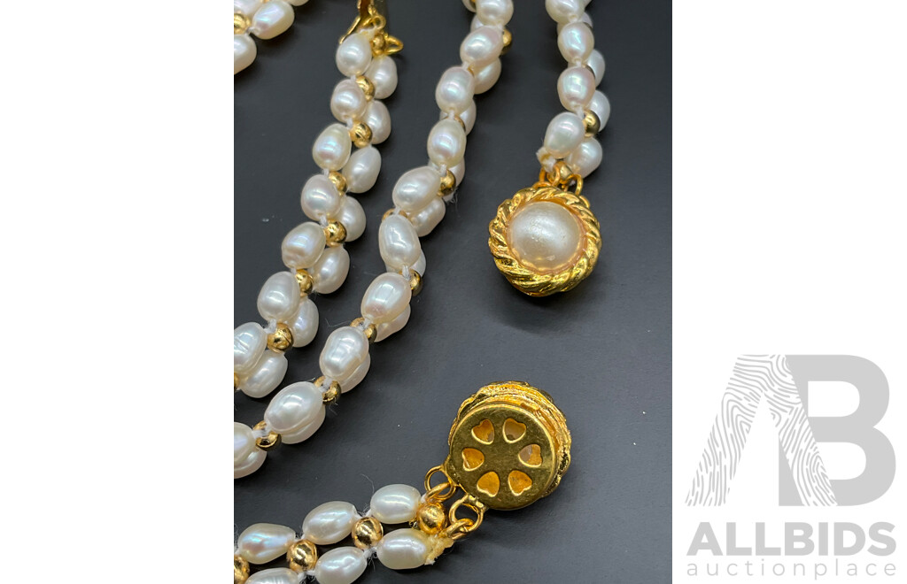 Freshwater Pearl Necklace, Bracelet & Earring Set